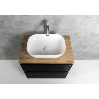 Aqualine ALTAIR skrinka s doskou 68 cm, čierna mat/dub emporio AI670-01