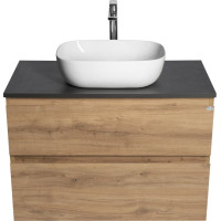 Aqualine ALTAIR skrinka s doskou 87, 5 cm, dub emporio/antracit bridlice AI390-02