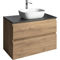 Aqualine ALTAIR skrinka s doskou 87, 5 cm, dub emporio/antracit bridlice AI390-02