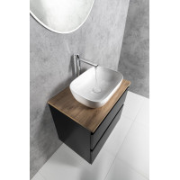 Aqualine ALTAIR skrinka s doskou 68 cm, čierna mat/dub emporio AI670-01