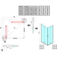 Polysan ZOOM obdĺžnikový sprchovací kút 800x900mm, rohový vstup ZL4815R-02