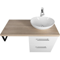 Aqualine VEGA zostava kúpeľňového nábytku, š. 97, 5 cm, biela/dub platín VG052-02
