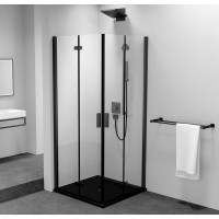 Polysan ZOOM BLACK štvorcový sprchovací kút 700x700mm, rohový vstup ZL4715BL-02