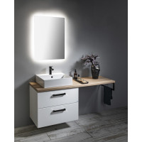 Aqualine VEGA zostava kúpeľňového nábytku, š. 145 cm, biela/dub platín VG083-02