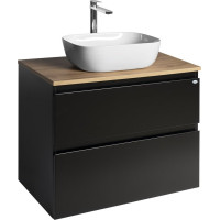 Aqualine ALTAIR skrinka s doskou 78, 5 cm, čierna mat/dub emporio AI680-01