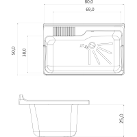 Aqualine Plastová výlevka so skrinkou 80x50 cm, vrátane sifónu PI8050-1