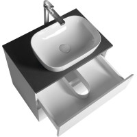 Aqualine ALTAIR skrinka s doskou 68 cm, biela/antracit bridlice AI270-03