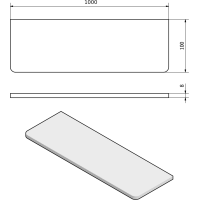 Sapho Sklenená polica 1000mm, čierna/číre sklo MY009B-18