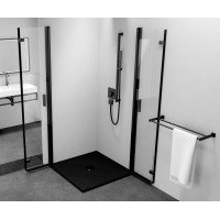 Polysan ZOOM BLACK štvorcový sprchovací kút 800x800mm, rohový vstup ZL4815BL-02