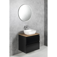 Aqualine ALTAIR skrinka s doskou 78, 5 cm, čierna mat/dub emporio AI680-01