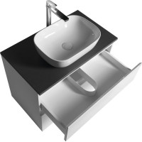 Aqualine ALTAIR skrinka s doskou 78, 5 cm, biela/antracit bridlice AI280-03