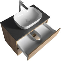 Aqualine ALTAIR skrinka s doskou 78, 5 cm, dub emporio/antracit bridlice AI380-02