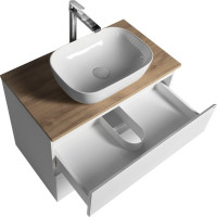 Aqualine ALTAIR skrinka s doskou 78, 5 cm, biela/dub emporio AI280-02