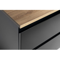 Aqualine ALTAIR skrinka s doskou 78, 5 cm, čierna mat/dub emporio AI680-01