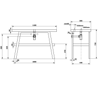 Sapho TWIGA umývadlový stolík 110x72x50 cm, čierna mat/dub tmavý VC453-110-11