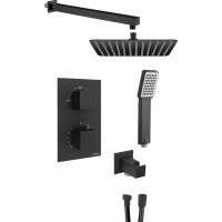 Sapho LATUS podomietkový sprchový set s termostatickou batériou, box, 2 výstupy, čierna mat 1102-62B-21