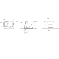 Kerasan RETRO WC misa s nádržkou, spodný odpad, biela-bronz WCSET17-RETRO-SO