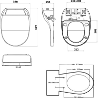 Sapho PURA závesné WC s elektronickým bidetom USPA LUX UB-6635RU-1
