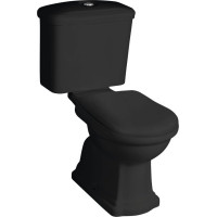 Kerasan RETRO WC kombi, zadný odpad, čierna-chróm WCSET35-RETRO-ZO