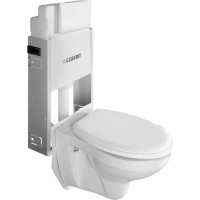 Závesné WC Taurus s podomietkovou nádržkou a tlačidlom Geberit, biela WC-SADA-15