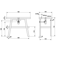 Sapho TWIGA umývadlový stolík 90x72x50 cm, čierna mat/dub Rover VC442-90-4