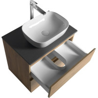 Aqualine ALTAIR skrinka s doskou 68 cm, dub emporio/antracit bridlice AI370-02