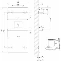 Sapho ENIS kúpeľňový sálavý vykurovací panel 600W, 590x1200 mm, držiaky uterákov, IP44, čierna mat RH600B-2