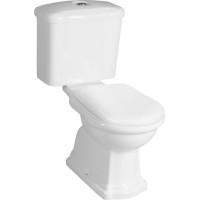 Kerasan RETRO WC kombi, zadný odpad, biela-chróm WCSET02-RETRO-ZO