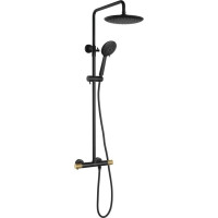Sapho SOLARIS sprchový stĺp s termostatickou batériou, čierna / zlato mat WD139G