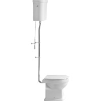 GSI CLASSIC WC misa s nádržkou, zadný odpad, biela-chróm WCSET23-CLASSIC-ZO