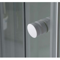 Aqualine AIGO štvrťkruhový sprchový box 900x900x2040 mm, biely profil, číre sklo YB93