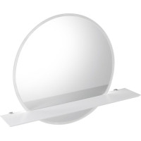 Sapho VISO okrúhle zrkadlo s LED osvetlením a policou ø 60cm, biela mat VS060-01