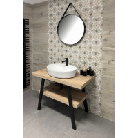 Sapho TWIGA umývadlový stolík 80x72x50 cm, čierna mat/dub Rover VC442-80-4