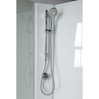 Aqualine AIGO štvrťkruhový sprchový box 900x900x2040 mm, biely profil, číre sklo YB93