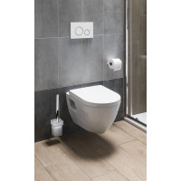 Závesné WC NERA s podomietkovou nádržkou a tlačidlom Schwab, biela NS952-SET5