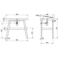 Sapho TWIGA umývadlový stolík 80x72x50 cm, čierna mat/dub Rover VC442-80-4