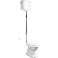 Kerasan RETRO WC misa s nádržkou, spodný odpad, biela-chróm WCSET15-RETRO-SO
