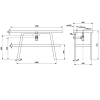 Sapho TWIGA umývadlový stolík 130x72x50 cm, čierna mat/dub starobiely VC453-130-5