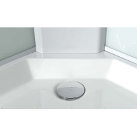 Aqualine AIGO štvrťkruhový sprchový box 900x900x2040 mm, biely profil, číre sklo YB93