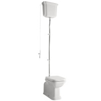 Kerasan WALDORF WC misa s nádržkou, spodný/zadný odpad, biela-chróm WCSET19-WALDORF
