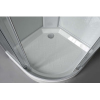 Aqualine AIGO štvrťkruhový sprchový box 900x900x2040 mm, biely profil, číre sklo YB93