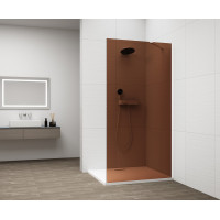 Polysan ESCA WHITE MATT jednodielna sprchová zástena na inštaláciu k stene, sklo Marron, 900 mm ES1590-03