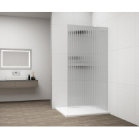 Polysan ESCA WHITE MATT jednodielna sprchová zástena na inštaláciu k stene, sklo Flute, 1400 mm ES1314-03