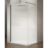 Gelco VARIO BLACK jednodielna sprchová zástena na inštaláciu k stene, sklo nordic, 900 mm GX1590-06