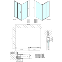 Polysan EASY obdĺžnikový sprchovací kút 1000x700mm, číre sklo L/P variant EL1015EL3115