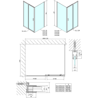 Polysan EASY obdĺžnikový sprchovací kút 1100x900mm, číre sklo L/P variant EL1115EL3315