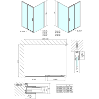 Polysan EASY obdĺžnikový sprchovací kút 1600x900mm, číre sklo L/P variant EL1815EL3315