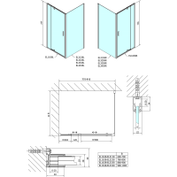 Polysan EASY obdĺžnikový sprchovací kút pivot dvere 800-900x700mm L/P variant, sklo Brick EL1638EL3138