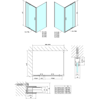 Polysan EASY obdĺžnikový sprchovací kút pivot dvere 900-1000x800mm L/P variant, brick sklo EL1738EL3238