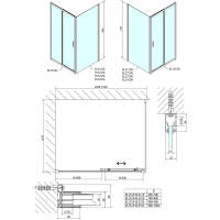 Polysan EASY obdĺžnikový sprchovací kút 1500x800mm, číre sklo L/P variant EL1515EL3215